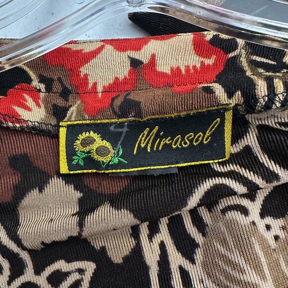 Mirasol Womens Cardigan Size L Slinky Floral Open Front Boho Dark Romance - Picture 3 of 6